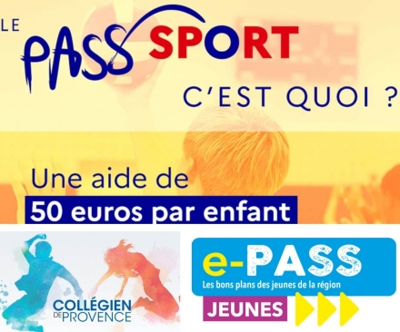 Dispositifs Pass'Sport, Collégien de Provence & e-PASS Jeunes - MARTIGUES NATATION